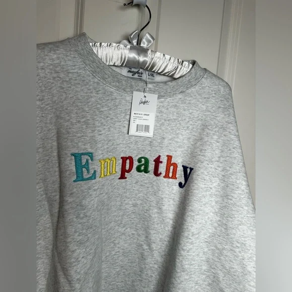 Empathy Gray Crew Neck Sweater - Picture 3 of 9